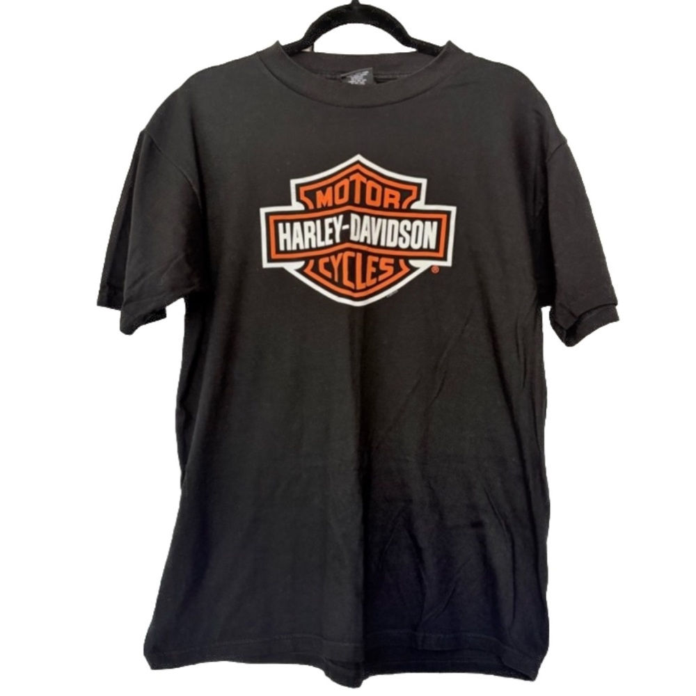 Harley-Davidson Black and Orange Short Sleeve Tee